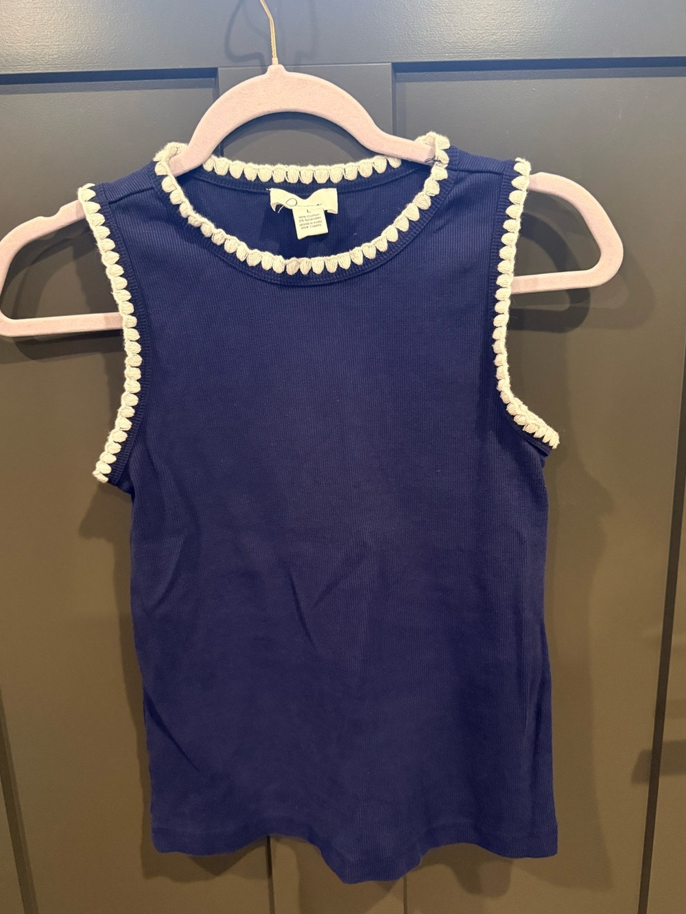 Japna Navy Tank Top with White Trim